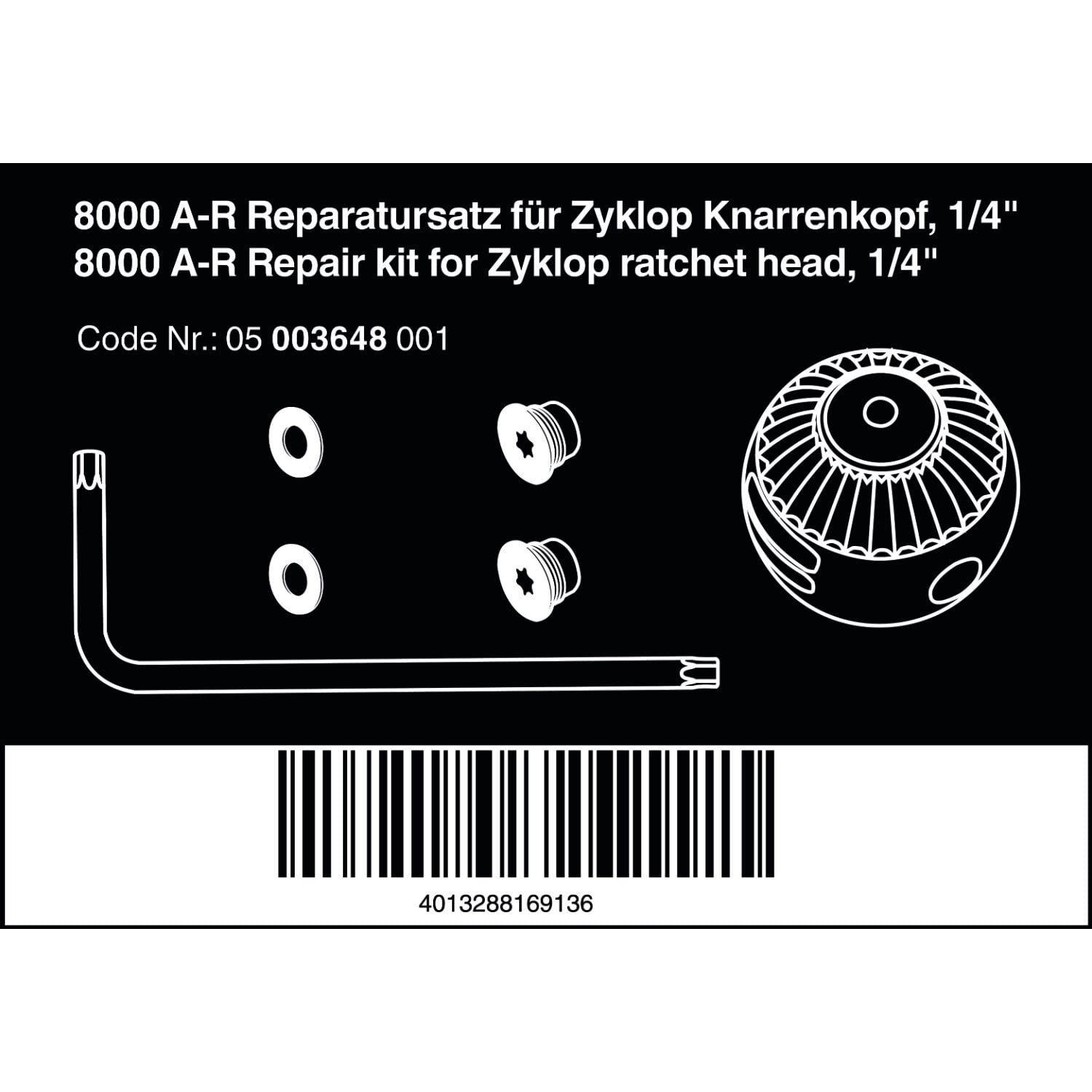 Wera 05003648001 4013288169136 Repair kit 8000 A-R for Zyklop, Silver